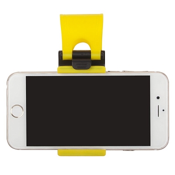Автомобильный держатель для телефона "LP" универсальный на руль S045 (черный с желтым/коробка)