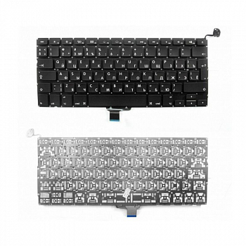 Клавиатура для ноутбука Apple MacBook A1278, черная, большой Enter